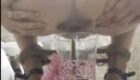 lady spreads her ass shitting in a glass