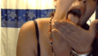 Spanish girl with big tits eating her shit on webcam