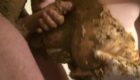 Guy shitting on scat girl's tits xxx scat video