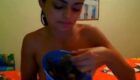 Horny Colombian girl eating poop